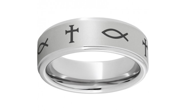 Ichthus Serinium Christian Symbol Engraved Ring