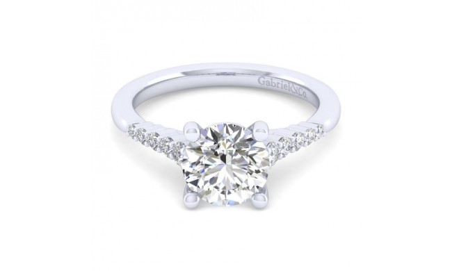 Gabriel & Co. 14k White Gold Contemporary Halo Engagement Ring