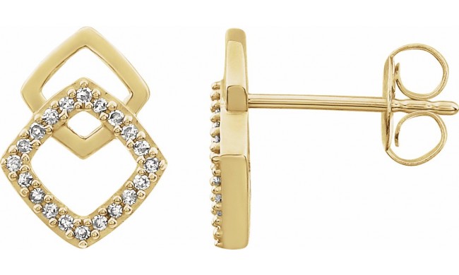 14K Yellow 1/10 CTW Diamond Geometric Earrings