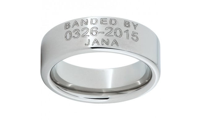 Serinium Pipe Cut Band with Duck Band Laser Engraving