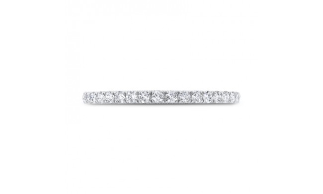 Shah Luxury 14K White Gold Diamond Wedding Band with Milgrain