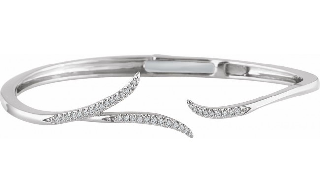 14K White 1/4 CTW Diamond Hinged 7 Bracelet