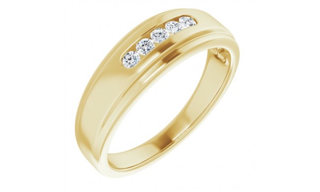 14K Yellow 1/4 CTW Diamond 5-Stone Band