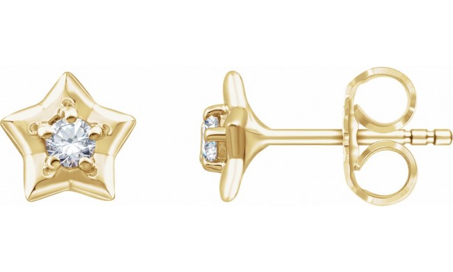 14K Yellow 3 mm Round April Youth Star Birthstone Earrings