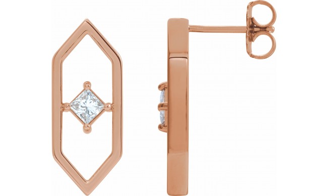 14K Rose 1/3 CTW Diamond Geometric Earrings