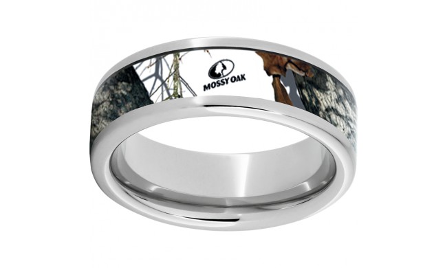 Serinium Pipe Cut Band with Mossy Oak Winter Inlay