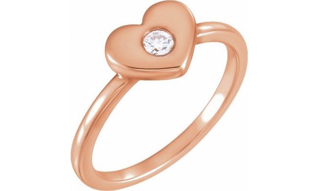 14K Rose .03 CTW Diamond Heart Ring