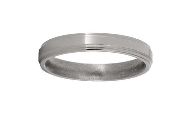 Titanium Flat Grooved Edge Band with Polish Finish