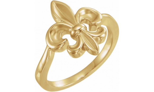 14K Yellow Fleur-de-lis Ring