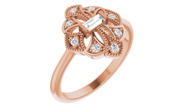 14K Rose 1/6 CTW Diamond Vintage-Inspired Ring