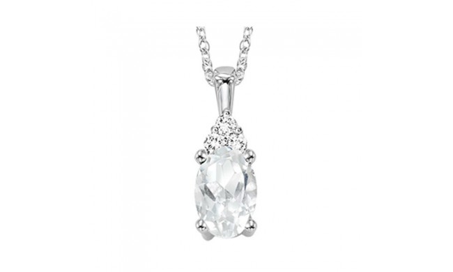 Gems One 10Kt White Gold Diamond (1/50Ctw) & White Topaz (1/2 Ctw) Pendant