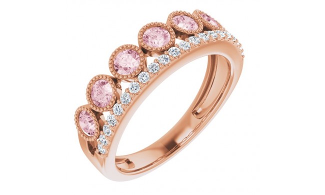 14K Rose Morganite & 1/5 CTW Diamond Ring