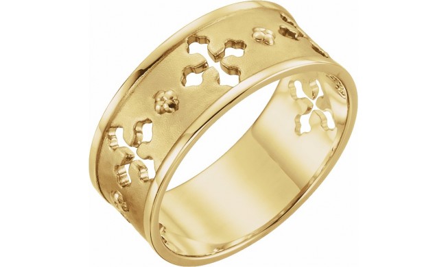 14K Yellow Pierced Cross Ring