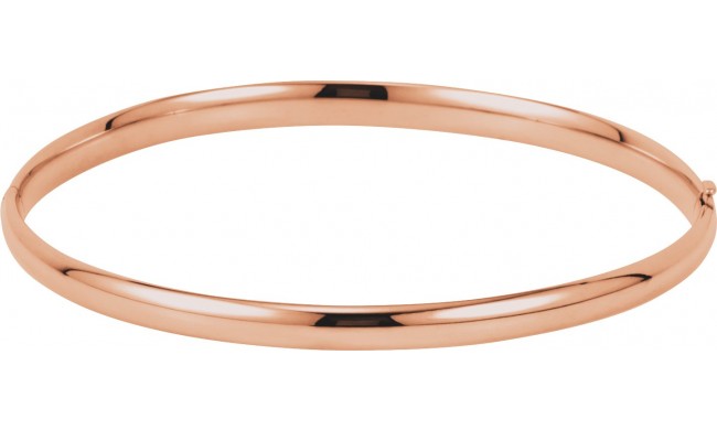 14K Rose 4 mm Hinged Bangle Bracelet