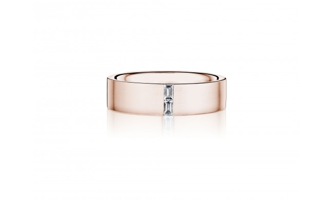 Henri Daussi 6mm Men's Wedding Band MB131 18k Gold Rose 2 BAG 0.11 Ctw.