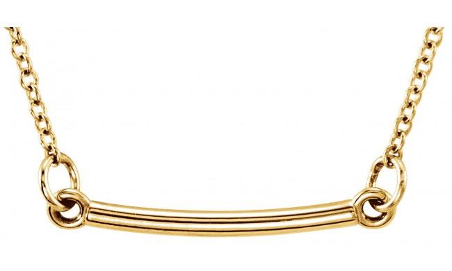 14K Yellow Tiny Poshu00ae Bar 16-18 Necklace