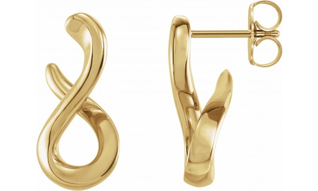 14K Yellow Infinity-Inspired Drop Earrings