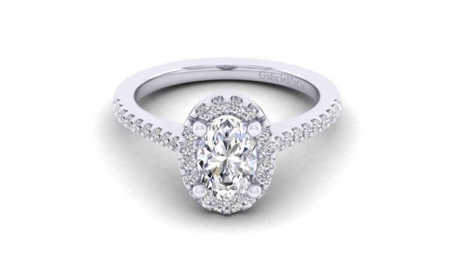 Gabriel & Co. 14k White Gold Contemporary Halo Engagement Ring