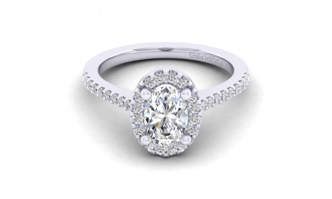 Gabriel & Co. 14k White Gold Contemporary Halo Engagement Ring