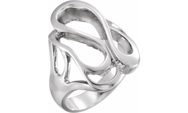 14K White Freeform Ring