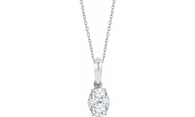 14K White 1/3 CTW Diamond 16-18 Necklace