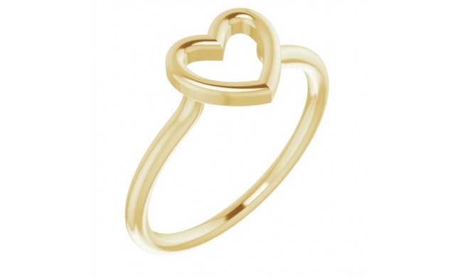 14K Yellow Heart Ring