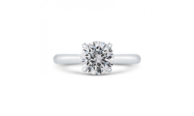 Shah Luxury 14K White Gold Round Cut Diamond Engagement Ring (Semi-Mount)