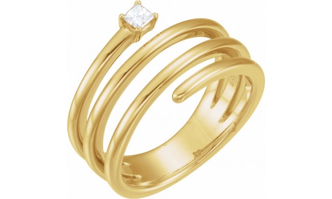 14K Yellow 1/10 CTW Diamond Freeform Ring