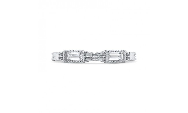 Shah Luxury 14K White Gold Baguette Diamond Wedding Band