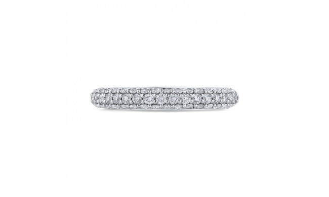 Shah Luxury Round Diamond Half-Eternity Wedding Band In 14K White Gold