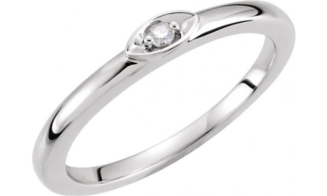 14K White .025 CTW Diamond Stackable Ring