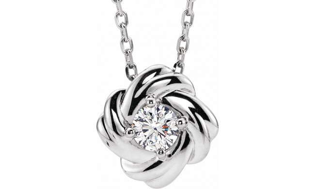 14K White 1/6 CTW Diamond Knot 16-18 Necklace