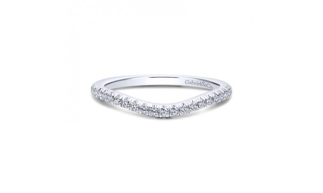 Gabriel & Co. 14k White Gold Contemporary Curved Wedding Band