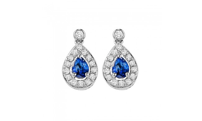 Gems One 14Kt White Gold Diamond (1/6Ctw) & Sapphire (1/4 Ctw) Earring