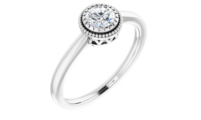 14K White Sapphire April Birthstone Ring