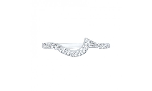 Shah Luxury 14K White Gold Round Diamond Half-Eternity Wedding Band