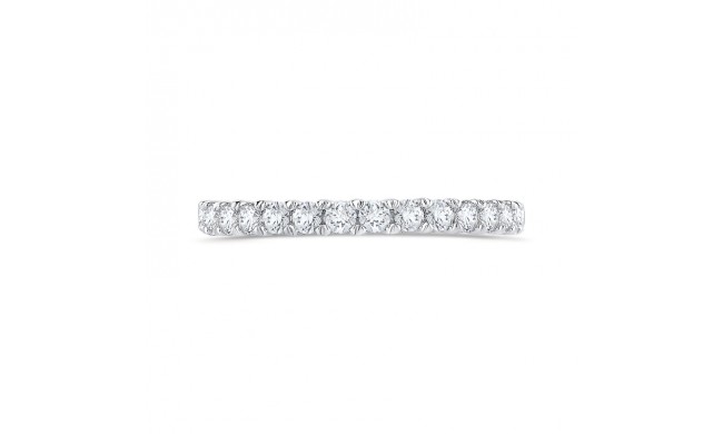 Shah Luxury Round Cut Diamond Half-Eternity Wedding Band In 14K White Gold