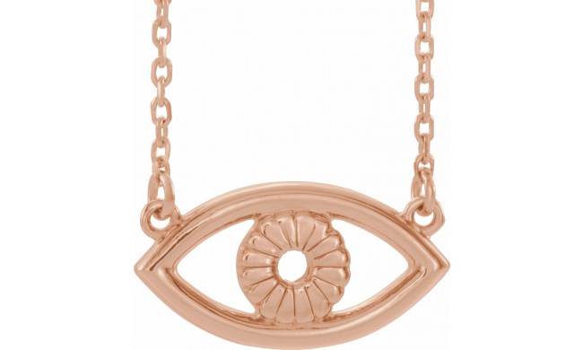 14K Rose Evil Eye 18 Necklace