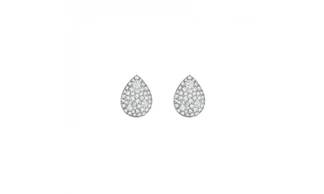 Henri Daussi 14k White Gold Diamond Stud Earrings