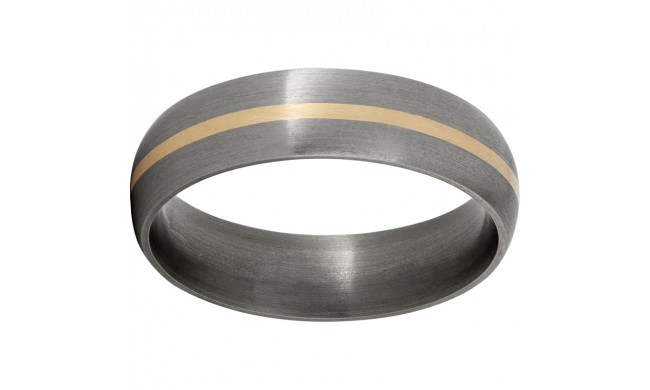 Titanium Domed Band with a 1mm 14K Yellow Gold Inlay and Satin Finish