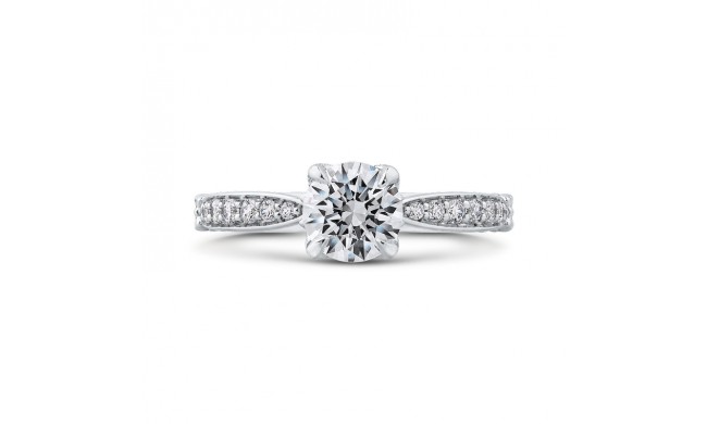 Shah Luxury Round Diamond Engagement Ring In 14K White Gold (Semi-Mount)