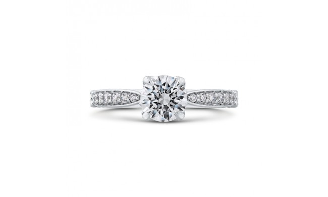 Shah Luxury Round Diamond Engagement Ring In 14K White Gold (Semi-Mount)