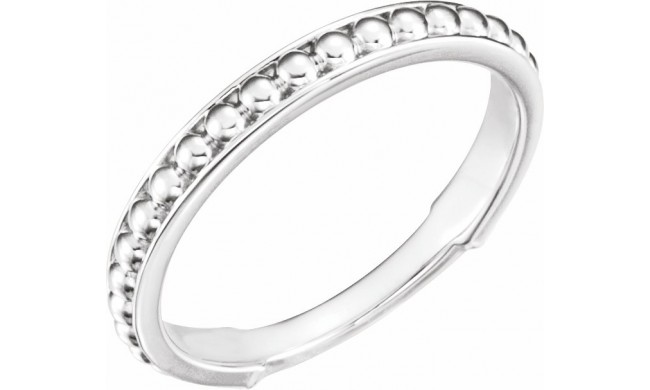 14K White Stackable Bead Ring