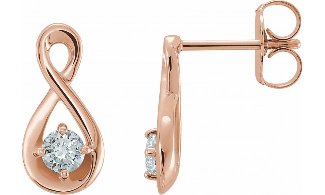 14K Rose 1/5 CTW Diamond Infinity-Inspired Earrings