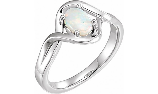 14K White Opal Freeform Ring