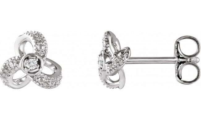 14K White 1/6 CTW Diamond Knot Earrings