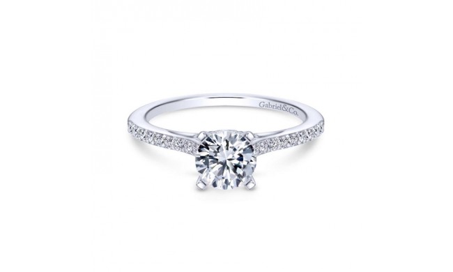 Gabriel & Co. 14k White Gold Contemporary Straight Engagement Ring