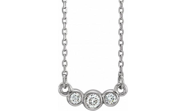 14K White Graduated Bezel-Set 1/8 CTW Diamond 16-18 Necklace