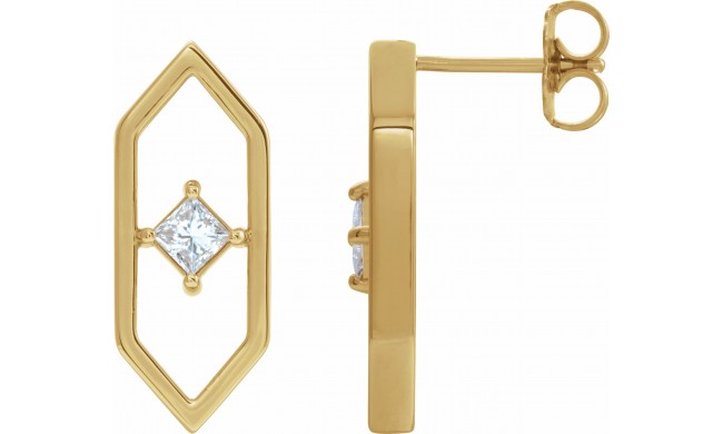 14K Yellow 1/3 CTW Diamond Geometric Earrings