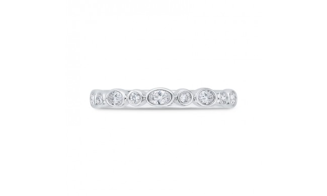 Shah Luxury 14K White Gold Round Cut Diamond Wedding Band